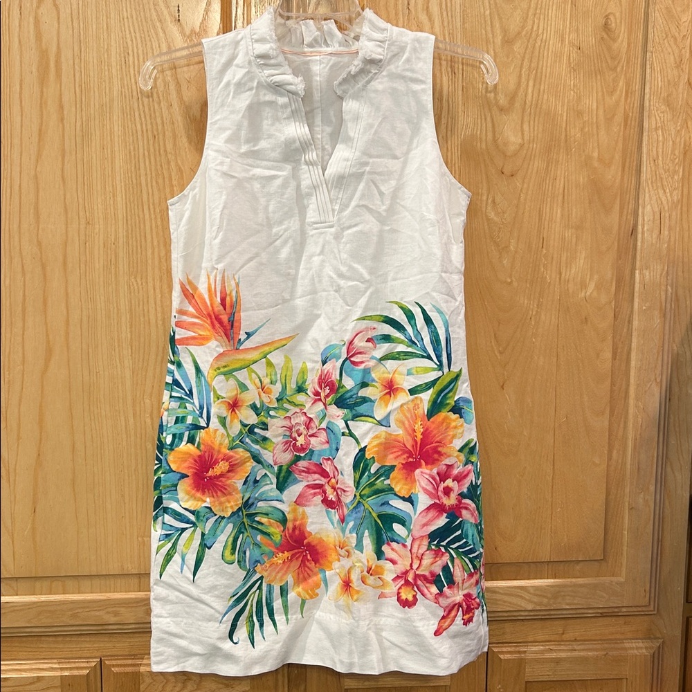 TOMMY BAHAMA Tropi Flore Sleeveless Linen Shift Dress - Picture 4 of 11